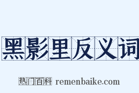 黑影里反义词是什么意思的图片